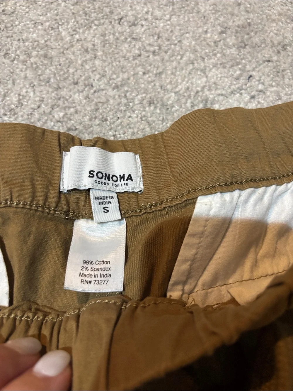Men’s Sonoma Brown Drawstring Cargo Pants, sz S